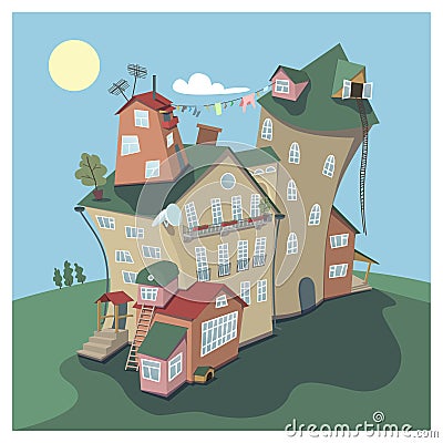 Very strange house Vector Illustration