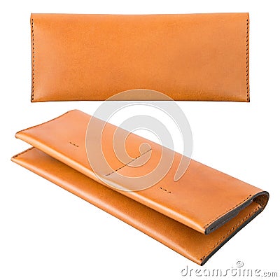 Very stylish leather money and credit card wallet. Stock Photo