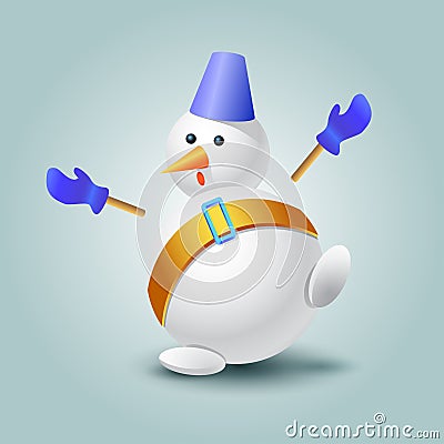 Very surprised snowman Vector Illustration