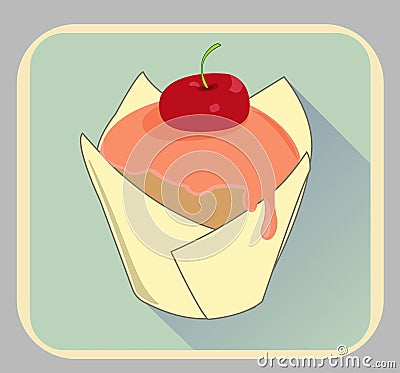 Vector ,very sweet piece of muffins, Illustration Stock Photo