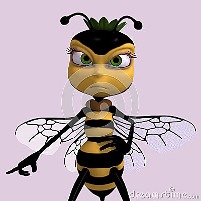 Very sweet render of a honey bee in yellow and bla Stock Photo