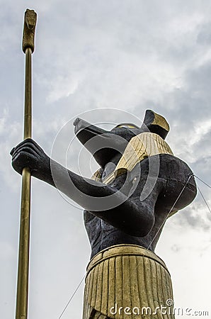 Very tall Pharaoh Anubis Statue Stock Photo