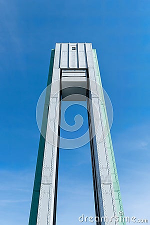 Very tall steel structure at the Wards Island Bridge in Manhattan, NYC Stock Photo
