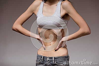 Very thin girl Stock Photo