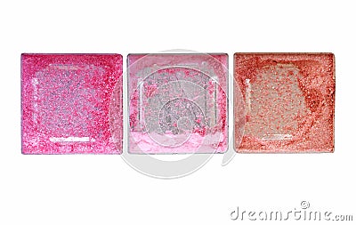 Very used eyeshadow box isolate Stock Photo