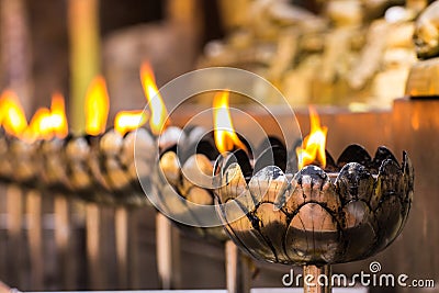 Vesak Bucha candle in Thai temple in Chiangmai thailand Stock Photo