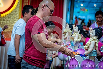 Vesak Day Bathing the Buddha Editorial Stock Photo