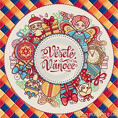 Vesele Vanoce. Vector. Czech language. Warm Vector Illustration