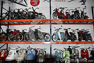 Vespa Lounge at Orlando Auto Museum in Dezerland Park Orlando, Florida Editorial Stock Photo