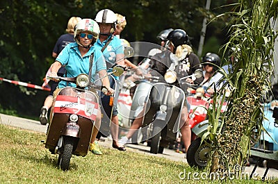 Vespa meeting in Pinsdorf, Salzkammergut, Editorial Stock Photo