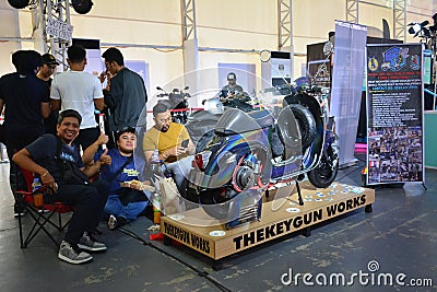 Vespa Piaggio motorcycle at Ride Ph in Pasig, Philippines Editorial Stock Photo