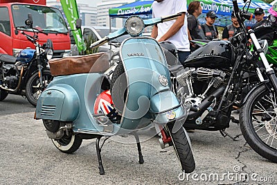 Vespa piaggio motorcycle at Ride Ph in Pasig, Philippines Editorial Stock Photo