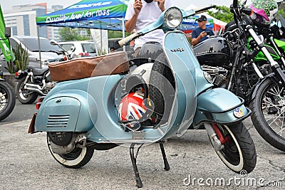 Vespa piaggio motorcycle at Ride Ph in Pasig, Philippines Editorial Stock Photo