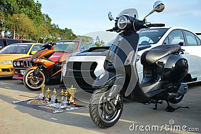 Vespa piaggio motorcycle at Wild Rides in Marikina, Philippines Editorial Stock Photo