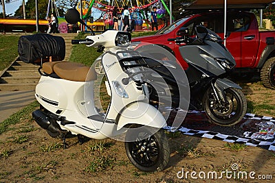 Vespa piaggio motorcycle at Wild Rides in Marikina, Philippines Editorial Stock Photo