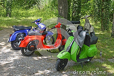 Vespa Rally in Italy Editorial Stock Photo