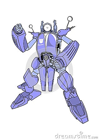 Vespa transformer robot clipart illustration Cartoon Illustration