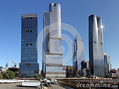 The Vessel structure built as part of the Hudson Yards Redevelopment Project in Manhattan Editorial Stock Photo