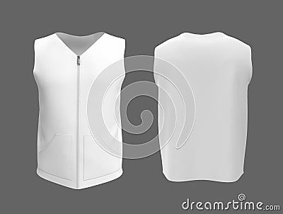 Vest jacket mockup front and back views Cartoon Illustration