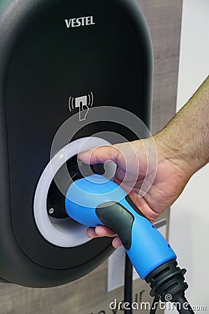 Vestel electric vehicle charger Editorial Stock Photo