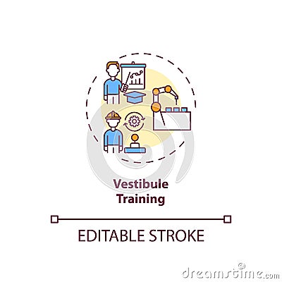 Vestibule training concept icon Vector Illustration