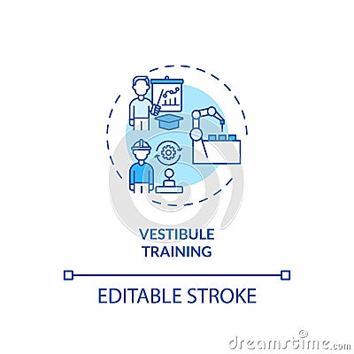 Vestibule training concept icon Cartoon Illustration