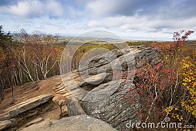 Structural-denudation outlier `Frog`, Sakhalin Island, Russia Stock Photo