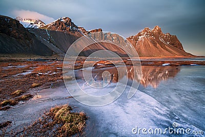 Vestrahorn mountain on the Stokksnes Peninsula, Hofn, Iceland Stock Photo