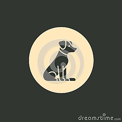 Vet care filled grey logo Vector Illustration