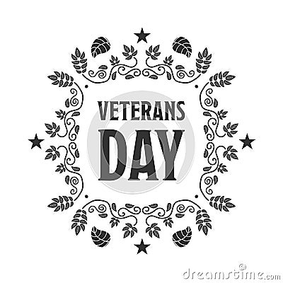 Veteran day sign Vector Illustration