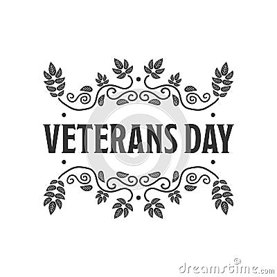 Veteran day sign Vector Illustration