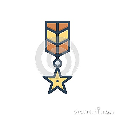 Color illustration icon for Veteran, expert and military Cartoon Illustration