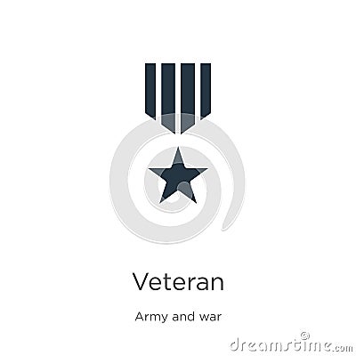 Veteran icon vector. Trendy flat veteran icon from army and war collection isolated on white background. Vector illustration can Vector Illustration