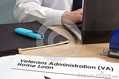 Veterans Administration VA Home Loan application. Stock Photo