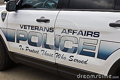 Veterans Affairs Police at the Roudebush VA Medical Center I Editorial Stock Photo