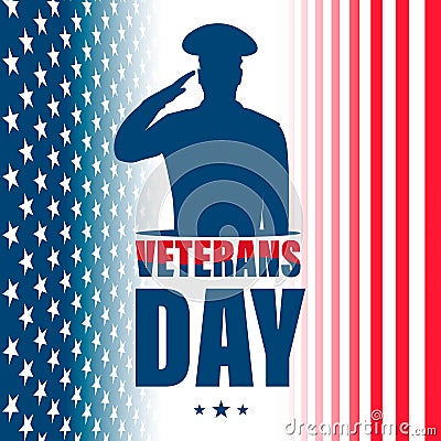 Veterans Day. American traditional patriotic holiday. Cartoon Illustration