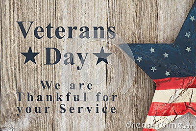 Veterans Day message Stock Photo