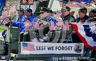 Veterans in a parade Editorial Stock Photo