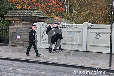 Veterans during remebrance day in Edinburgh city Editorial Stock Photo