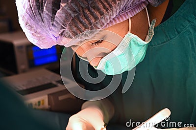 A veterinarian surgeons in operating room Editorial Stock Photo