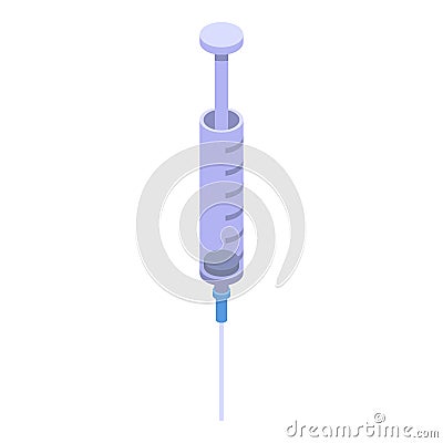 Veterinarian syringe icon, isometric style Vector Illustration