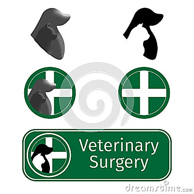 Veterinarian or veterinary surgery logo icon Stock Photo