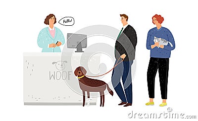 Veterinary hospital queue Vector Illustration