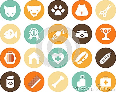 Veterinary icons set Stock Photo