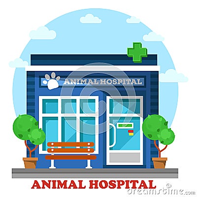 Veterinary medicine or hospital for animals Vector Illustration