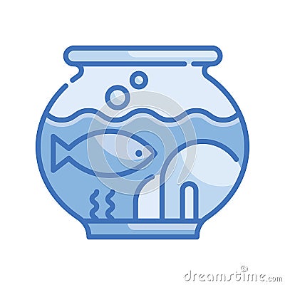 Aquarium Vector Blue series Icon Design illustration. Veterinary Symbol on White background EPS 10 File Vector Illustration