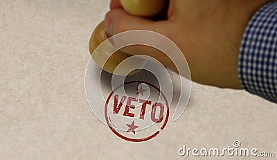 Veto stamp and stamping - opposition and refuse concept Stock Photo