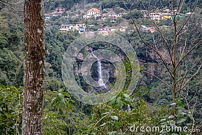 Veu de Noiva Bridal Veil Waterfall - Caxias do Sul, Rio Grande do Sul, Brazil Stock Photo