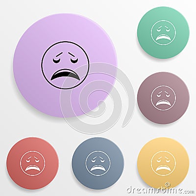 Vexation emoji badge color set icon. Simple glyph, flat vector of emoji icons for ui and ux, website or mobile application Stock Photo