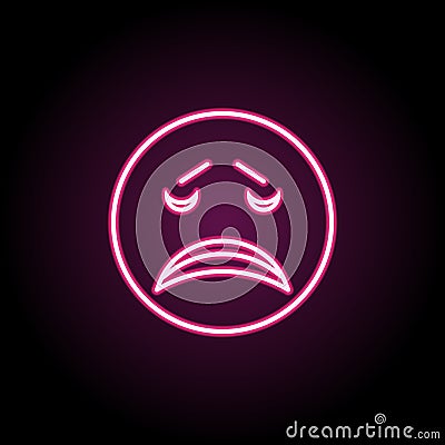 Vexation neon icon. Simple thin line, outline vector of emoji icons for ui and ux, website or mobile application Stock Photo